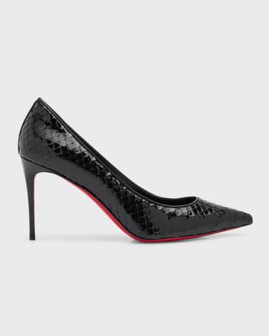 Christian Louboutin Lace Up Kate Suede Pumps 85 in Black