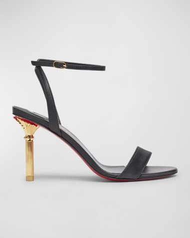 Christian Louboutin Leather Ankle-Strap Red Sole Sandals
