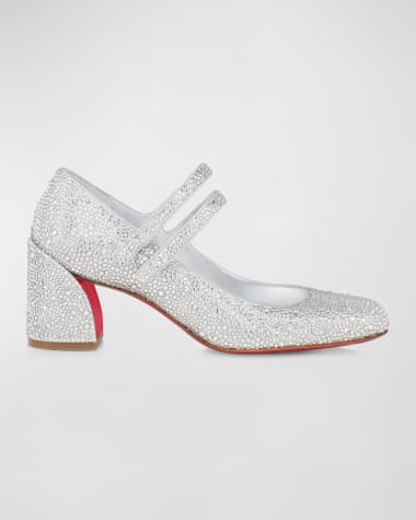 Christian Louboutin Miss Jane Crystal Red Sole Double-Buckle Pumps