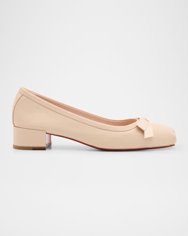 Christian Louboutin Mamaflirt Leather Red Sole Ballerina Pumps