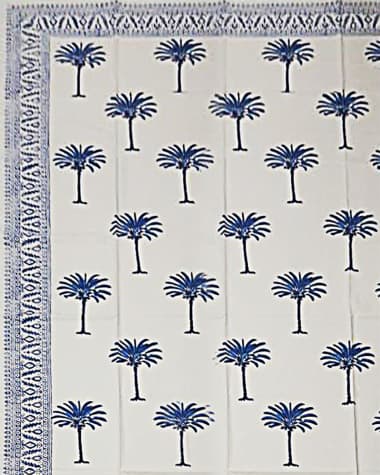 Les Ottomans Lemon Hand-Printed Cotton Tablecloth