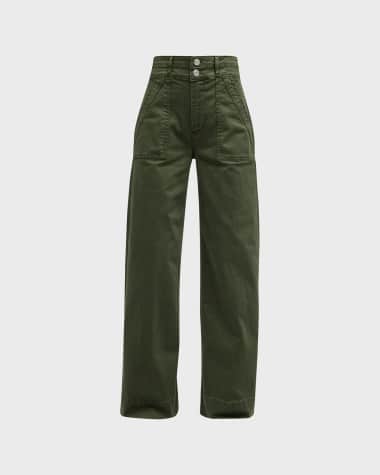 FRAME Double Waistband Slim Palazzo Pants