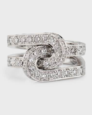 DINH VAN Maillon Star 18K White Gold Diamond Ring, Size 7 (54)
