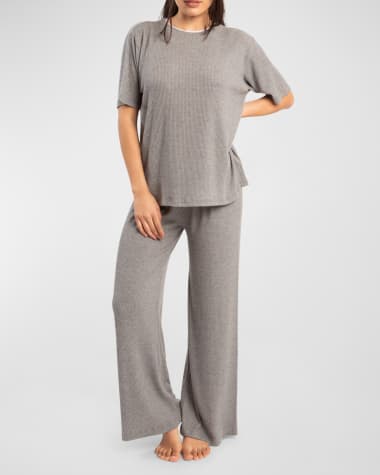 Andine Esme Ribbed Lace-Trim Short-Sleeve T-Shirt