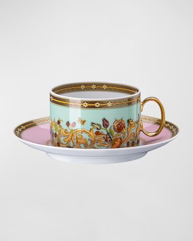 Versace Butterfly Garden Modern Teacup & Saucer Set
