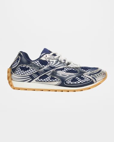 Bottega Veneta Men's Orbit Technical Fishnet Sneakers