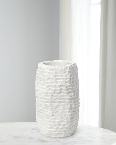 Palecek Ambrose Tall Chiseled Marble Vase, 14"
