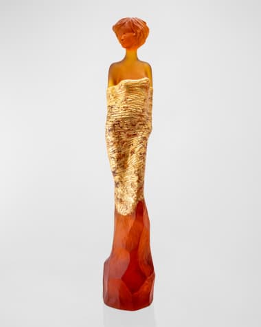 Daum Galatea Amber & Gold Sculpture