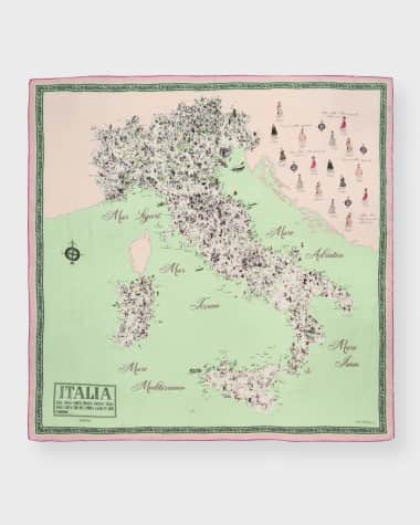 Rani Arabella Italy Print Cashmere & Silk Square Scarf