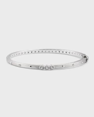 Jude Frances Sterling Silver Provence 3-Stone Hex Bangle