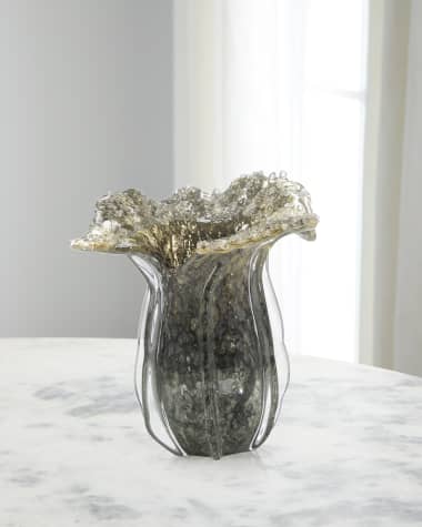 John-Richard Collection Grey Handblown Eruption Vase II