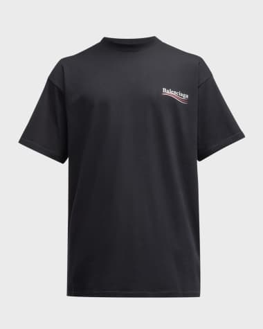 Balenciaga Men's Political Campaign Logo T-Shirt