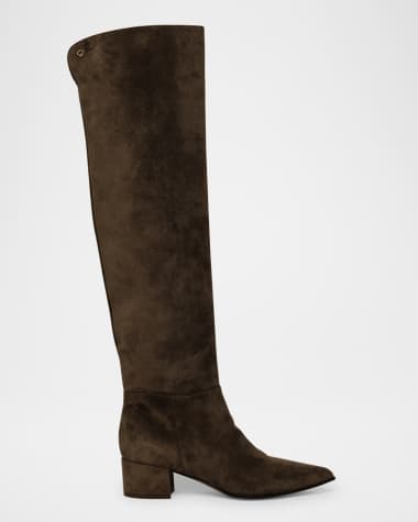 Gianvito Rossi Slouchy Suede Over-The-Knee Boots