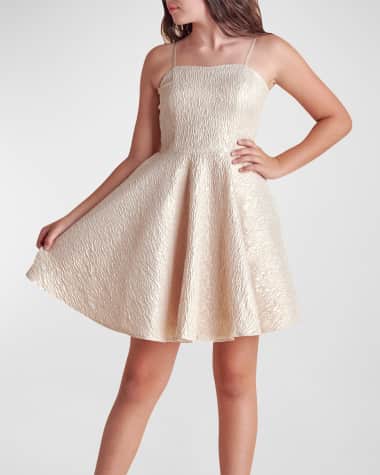 Un Deux Trois Girl's Jacquard A-Line Dress, Size 7-16