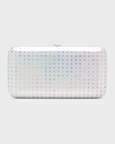 Jeffrey Levinson Finley Alphabet Metallic Clutch Bag