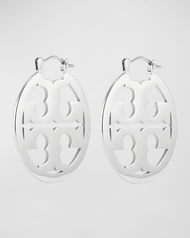 Tory Burch Miller Logo Hoop Earrings