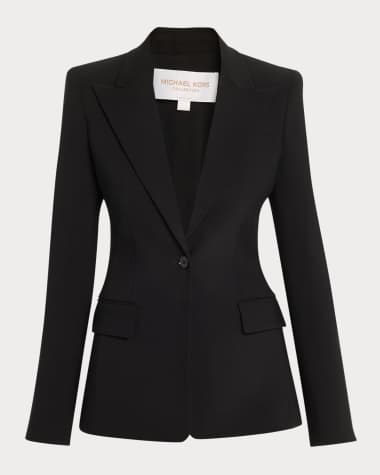 Michael Kors Collection Georgina One-Button Wool Blazer