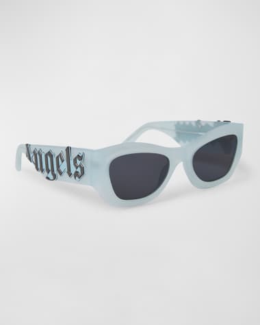 Palm Angels Canby Light Green Acetate & Metal Cat-Eye Sunglasses