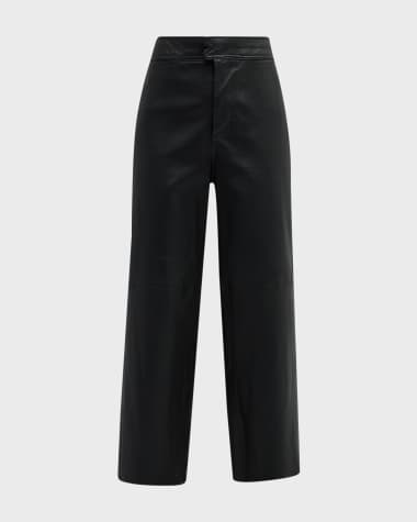 Apiece Apart Monterey Cropped Straight-Leg Leather Pants