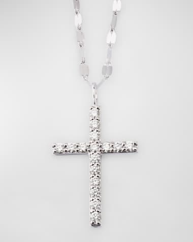 LANA 14K Yellow Gold Flawless Everyday Diamond Cross Necklace