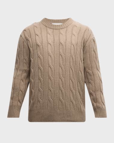 FRAME Men's Cashmere Cable-Knit Sweater