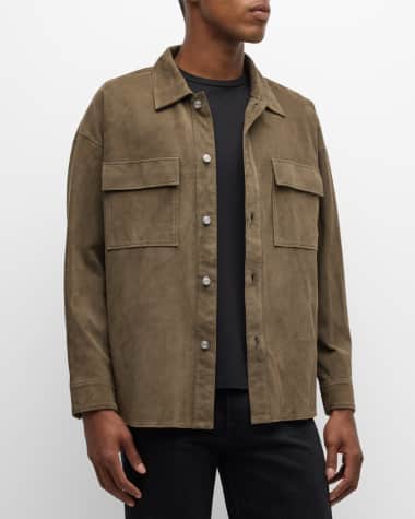 FRAME Men's Clean Suede 2-Pocket Overshirt
