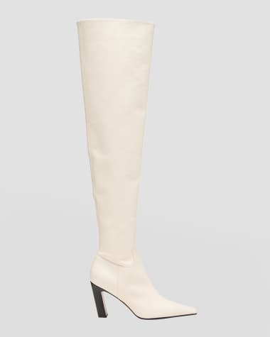 Neiman marcus white boots shop