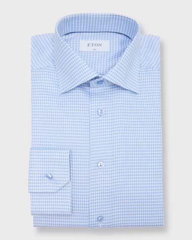 Eton Men's Slim Fit Houndstooth-Print Dress Shirt