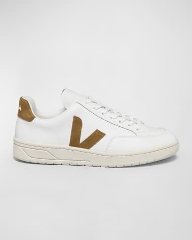 VEJA V-12 Mixed Leather Low-Top Sneakers