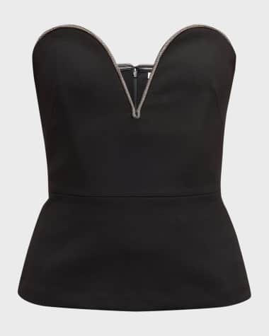 Veronica Beard Norma Embellished Bustier Top