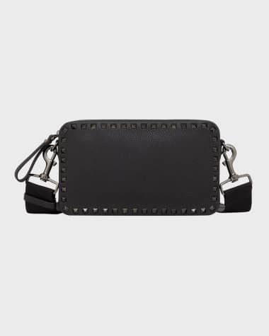 Valentino Garavani Men's Rockstud Leather Crossbody Bag