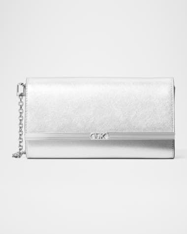 Michael Michael Kors Empire Medium Chain Pouchette Bag, Silver