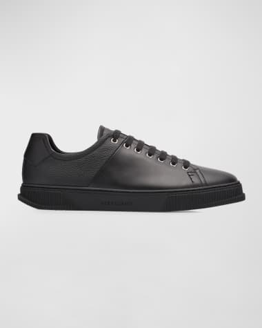 Ferragamo Men's Clayton Mixed Leather Low-Top Sneakers