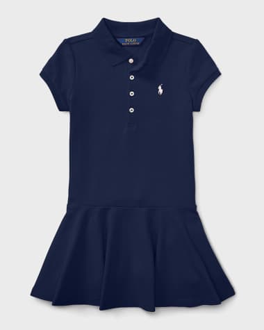 Ralph Lauren Childrenswear Girl's Logo Embroidered Drop-Waist Polo Dress, Size 2-6X