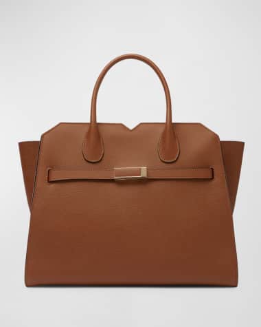 Valextra Milano Medium Leather Tote Bag