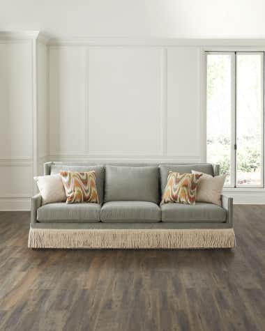 Massoud Floraine Fringed Sofa - 93"