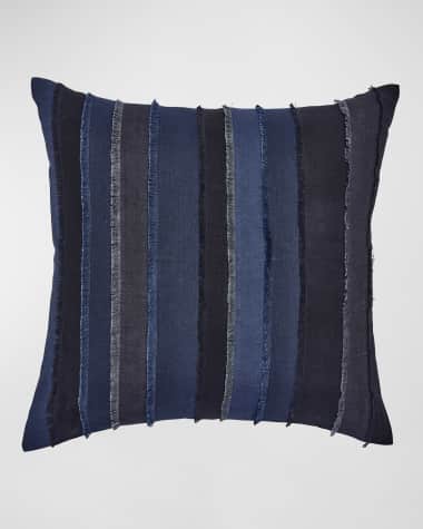 John Robshaw Fringed Indigo Pillow, 22" Square