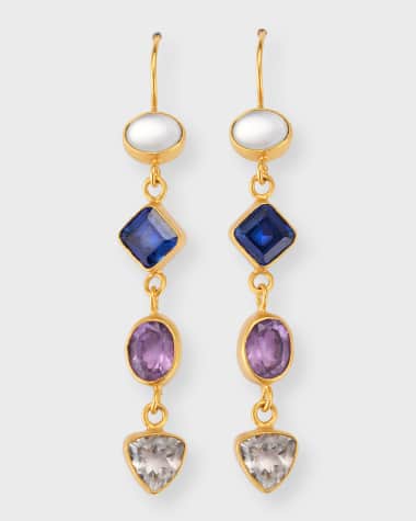 Dina Mackney Indigo Violet Linear Earrings