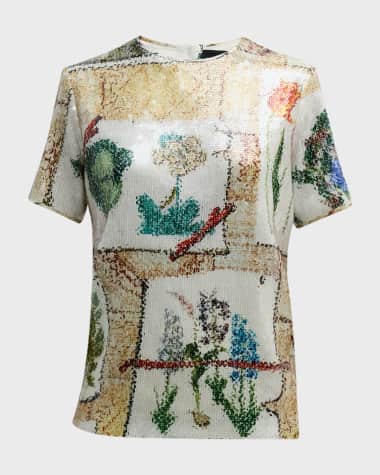 Libertine Sequin Colefax Printed Blouse