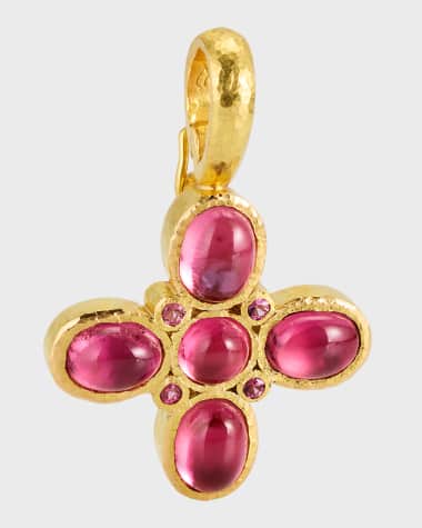 Elizabeth Locke 19K Pink Tourmaline Clover Pendant