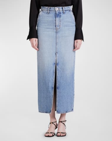 Derek Lam 10 Crosby Lu High-Rise Denim Maxi Skirt