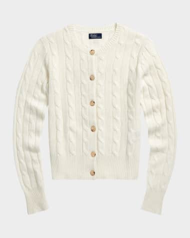 Polo Ralph Lauren Cable-Knit Cashmere Crewneck Cardigan