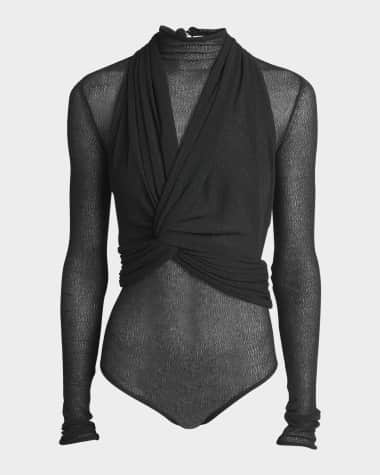 Ferragamo High-Neck Sweater Bodysuit