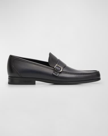 Ferragamo Men's Duomo Gancio Leather Loafers