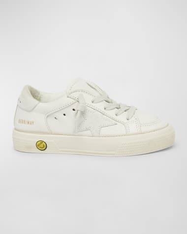 Golden Goose Kid's May Tonal Suede Low-Top Sneakers, Kids