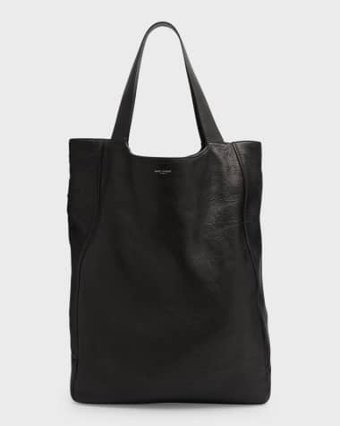 Saint Laurent Men's Grained Leather Maxi Tote Bag