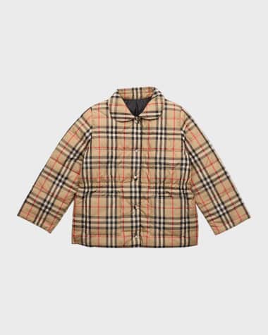 Burberry Girl's Oaklee Reversible Check-Print Jacket, Size 3-14