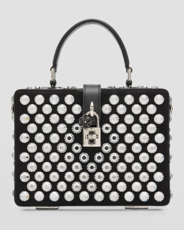 Dolce&Gabbana Crystal Box Leather Top-Handle Bag