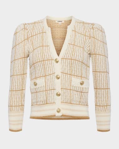 L'Agence Jenni Knit Three-Quarter Sleeve Cardigan