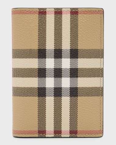 BURBERRY Leather-Trimmed Checked Coated-Canvas Cardholder for Men